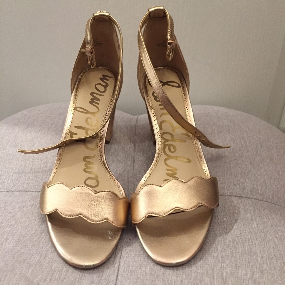 Sam Edelman Block Heel Rose Gold Sandals
